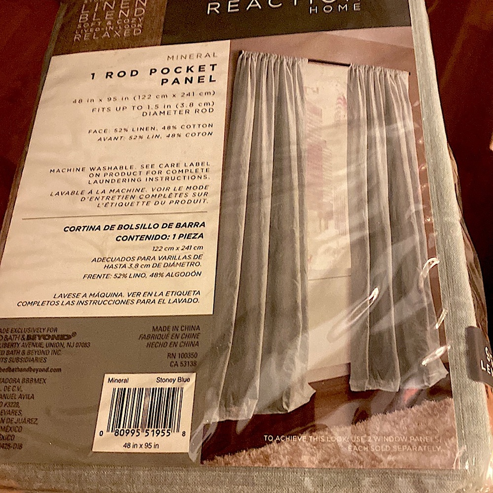 Linen Blend Kenneth Cole Reaction Home 1 Rod Pocket Panel - color Mineral -